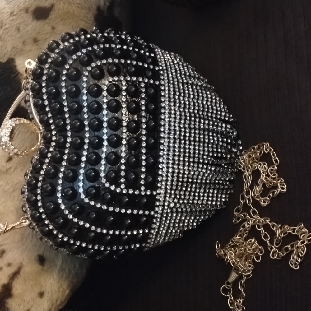 Black Heart Shaped Bag